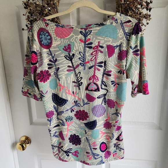 LuLaRoe Perfect T EUC Happy Colourful Print Short Sleeve Top Med - Picture 2 of 4